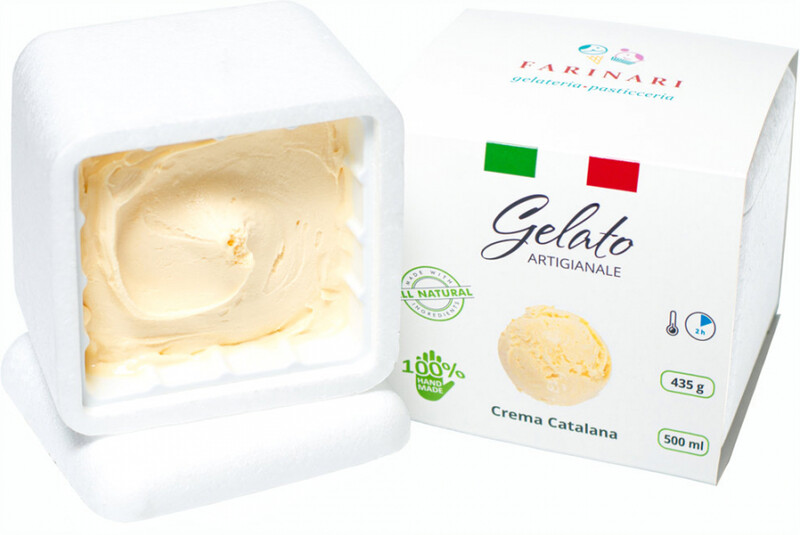 Мороженое молочное Farinari Джелато ремесленное Крем-брюле 3%-5% 435 г