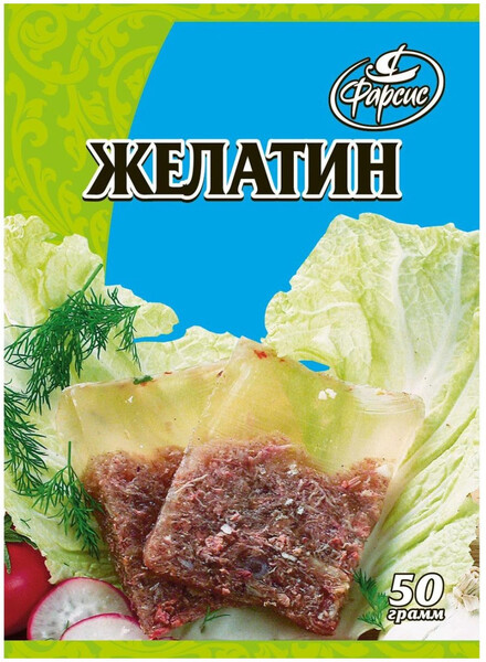Желатин пищевой (говяжий) ФАРСИС 50 гр.