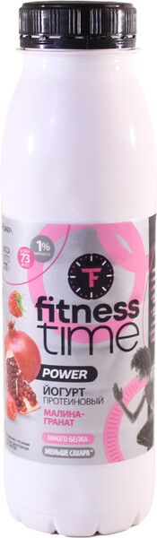 БЗМЖ Йогурт протеиновый Малина Гранат 1% 270г Fitness Time