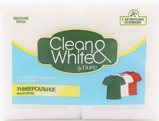 Мыло Duru Clean White хозяйственное 115 г 2 шт
