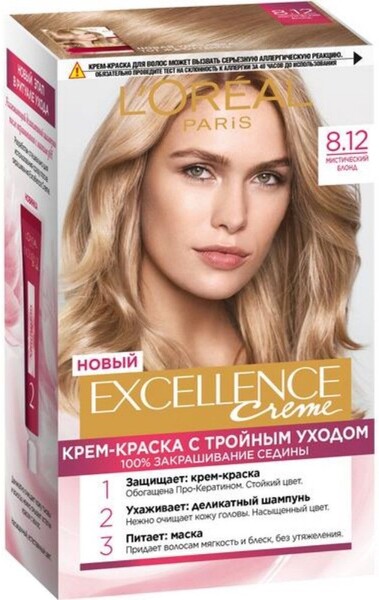 Краска для волос L'OREAL Excellence 8.12 Мистический блонд