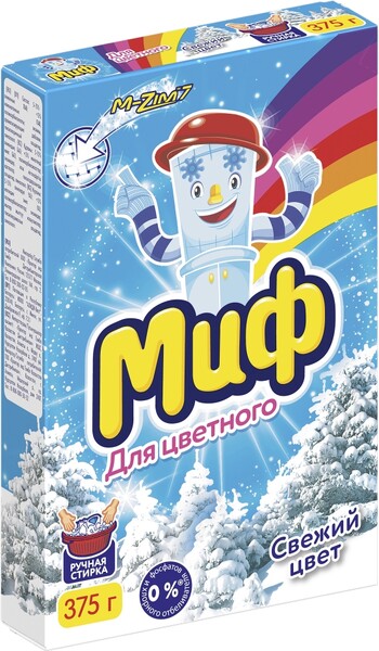 Стиральный порошок, Миф, ручная стирка, 375 гр
