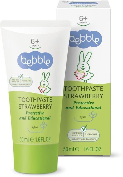 Зубная паста  Bebble  с ароматом клубники 6 мес+