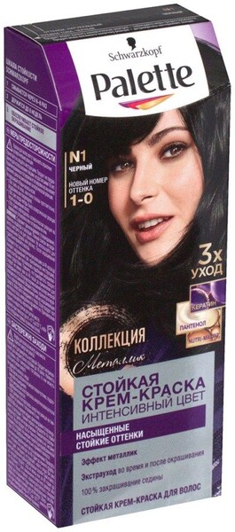 Крем-краска для волос PALETTE ICC N1 (1–0) Черный, 110мл Россия, 110 мл