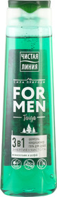 Шампунь-кондиционер для волос-гель для душа мужской ЧИСТАЯ ЛИНИЯ For Men 3в1 Энергия и чистота, 400мл Россия, 400 мл