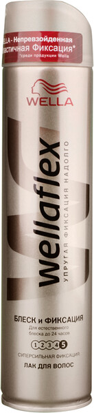 Лак для волос WELLAFLEX Блеск и фиксация, сверхсильная фиксация, 250мл Германия, 250 мл