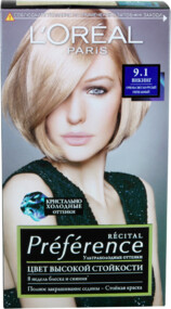 Краска для волос L'Oreal paris Preference, 9.1 викинг очень светло-русый пепельный