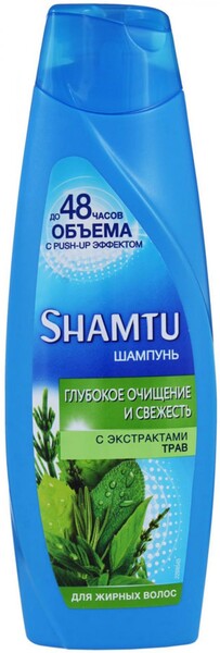 Шампунь для волос SHAMTU Глубокое очищение и свежесть с экстрактами трав, 360мл Россия, 360 мл