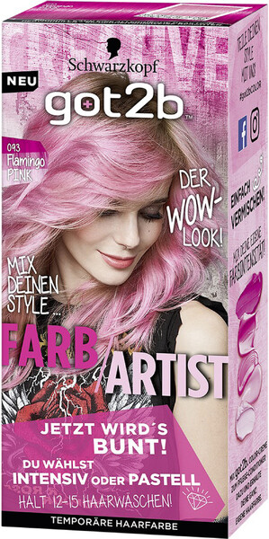Набор для тонирования волос GOT2B Bright/pastel 093 Шокирующий розовый, 80мл Словения, 80 мл