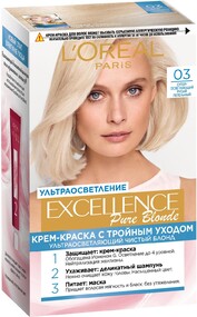 Краска д/волос Excellence 03 светло-светло-русый пепельный