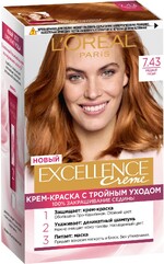 Краска для волос L'Oreal Excellence Creme 7.43 Медный русый