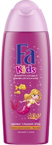 Гель для душа и шампунь 2 в 1 Fa Kids «Русалочка», 250 мл