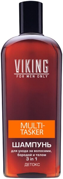 Шампунь для ухода за волосами, бородой и телом 3 in 1 Viking Multi-Tasker, детокс, 300 мл
