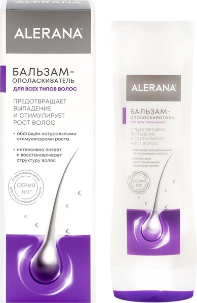 Бальзам-ополаскиватель для волос Alerana предоствращение выпадения и стимуляция роста волос, 200 мл