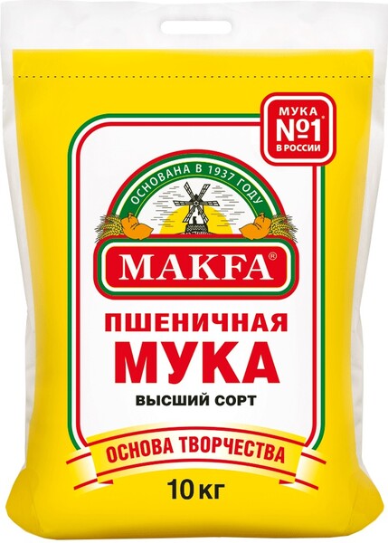 Мука Makfa пшеничная высший сорт 10 кг