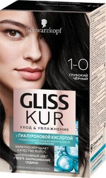 Краска для волос GLISS KUR 1–0 Глубокий черный, 165мл Россия, 165 мл