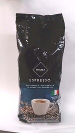 RIOBA Кофе в зернах натуральный жареный без кофеина Espresso Decaffeeinated 500г