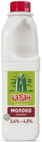 Молоко «Чабан» пастеризованное 3,4%-4,5%, 930 мл