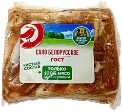 Сало Белорусское АШАН ГОСТ (0.25-0.5 кг), 1 упаковка ~ 0.3 кг