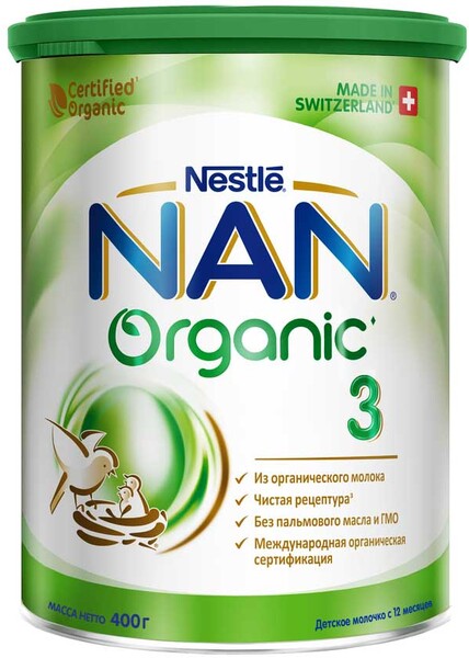 Молоко детское сухое Nestle NAN Organic 3 с 12 месяцев 400 г