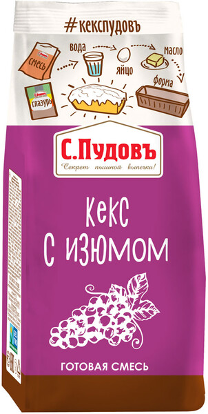 Готовая смесь С.Пудовъ Для кексов с изюмом 300г