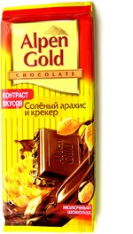 Шоколад Alpen Gold Соленый арахис/крекер 90г