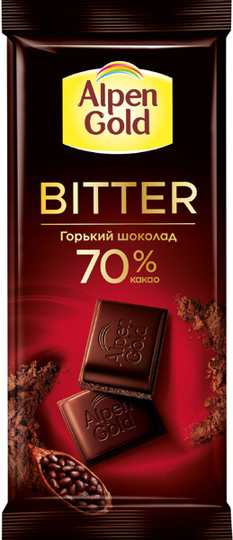 Шоколад Alpen Gold Bitter горький 70% какао 85г