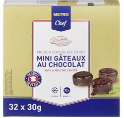 Фондан шоколадный METRO CHEF мини, 32 х 30 г X 1 штука