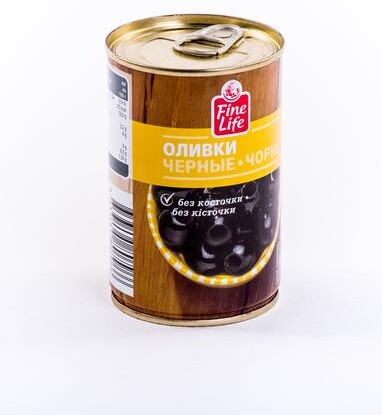 Оливки черные без косточки FINE LIFE, 300 г X 1 штука
