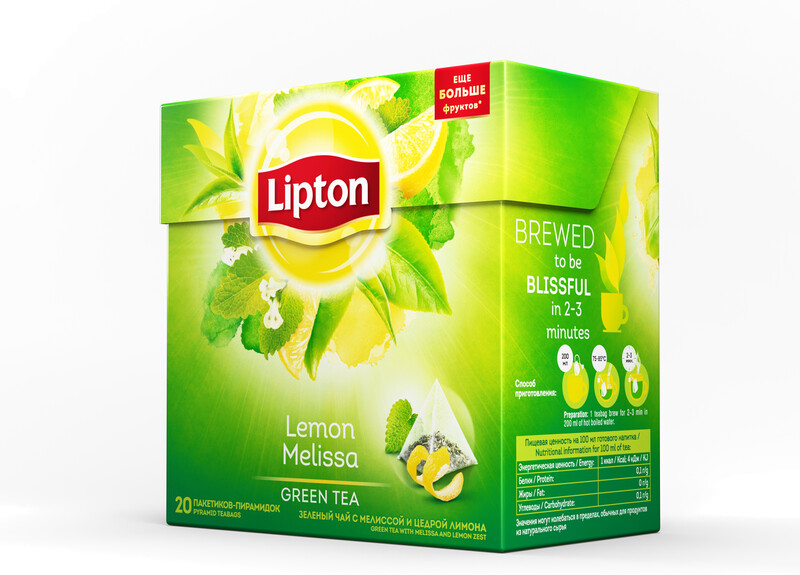 Lipton Чай зеленый с мелиссой и цедрой лимона Lemon Melissa, 20х1,6г X 1 штука