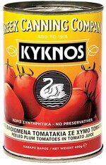 Томаты целые очищенные, консервированные в собств. соку Kyknos (сливовидные), Греция, ж/б 400 гр