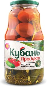 Ассорти Кубань Продукт из томатов и огурцов маринованное