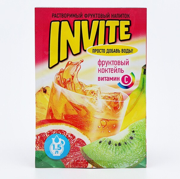 Растворимый напиток Invite фруктовый коктейль, 9 г