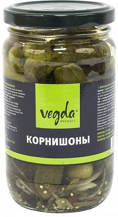 Огурцы Корнишоны Vegda маринованные 3-6 см.