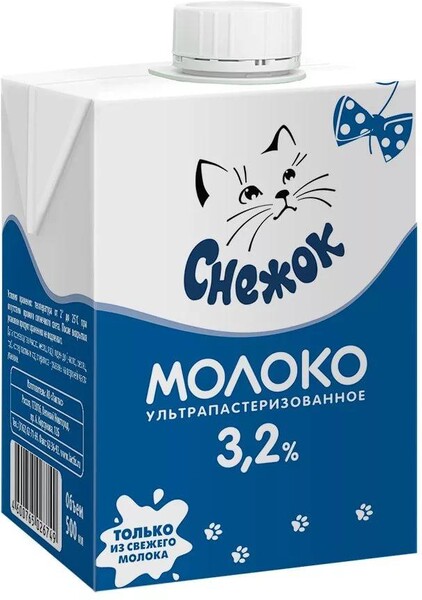 Молоко Снежок 3.2% 500мл