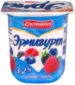 Йогурт Ehrmann Эрмигурт молочный лесные ягоды 3,2% 100 г