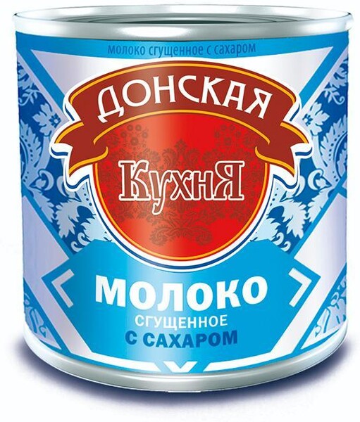 Молоко сгущенное с сахаром, Донская Кухня, 380 гр., железная банка