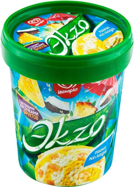 Мороженое EKZO Пина колада молочное ведро без змж