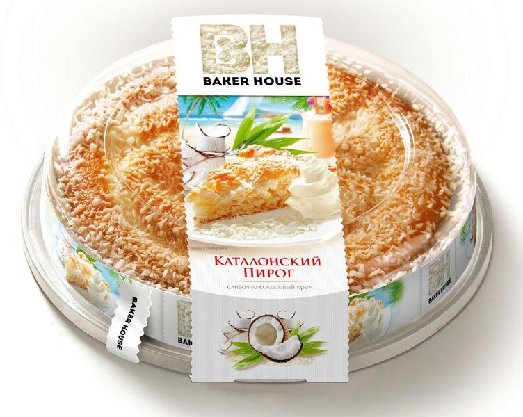 Пирог бисквит Baker House с кремовой начинкой кокосовой Раменский, 0.40кг
