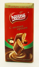 Шоколад молочный, с лесным орехом Nestle, 90 гр., Обертка фольга/бумага