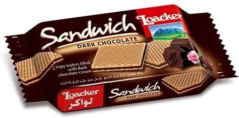 Сэндвич Loacker Темный шоколад 25 гр., флоу-пак