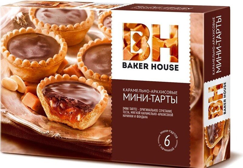 Мини-тарты Baker House с карамельно-арахисовой начинкой 240 гр Раменский КК