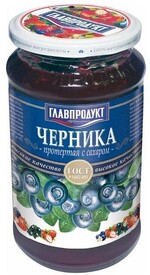 Черника протертая с сахаром Главпродукт ст/б, 0.55кг