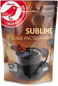 Кофе растворимый АШАН сублимированный, 100 г пакет
