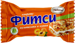 Конфеты «АККОНД» Фитси мультизлаки и курага, вес