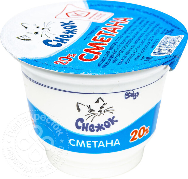 Сметана Снежок 20% 180г