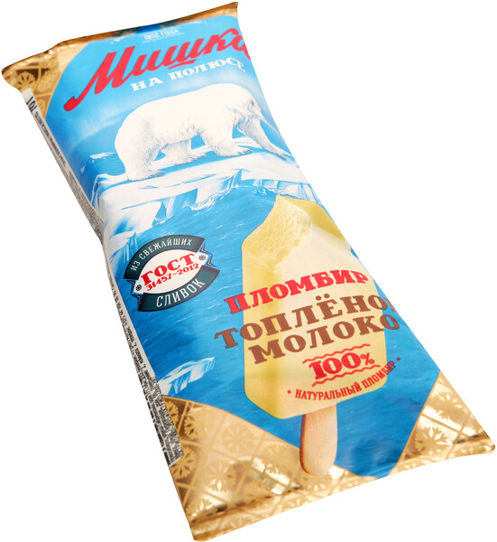 Мороженое Мишка на Полюсе Пломбир с ароматом топленого молока 12% 70г