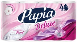 Туалетная бумага Papia Delux Dolce Vita 4 слоя, 8 рулонов