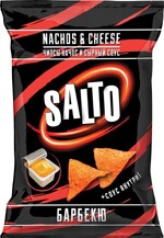 Чипсы Salto кукурузные nachos барбекю + сырный соус, 100 гр., флоу-пак
