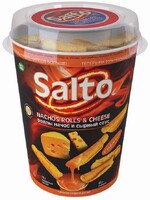 Чипсы Salto кукурузные фасованные со вкусом сыр начо, соус 75г/60г